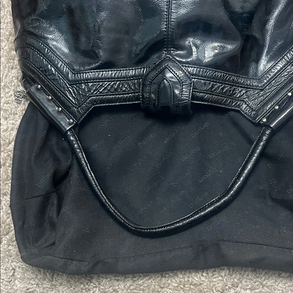 Bookies Black Patent Tote/Shoulder Bag with Two Handles